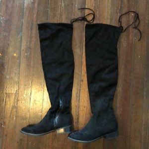 Tie back over the knee boots